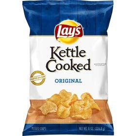 Lay's Kettle Cooked Original Potato Chips 8 Ounce Bag