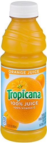 Tropicana Juice 100% Orange, 15.2 oz Plastic Bottle (Pack of 24)