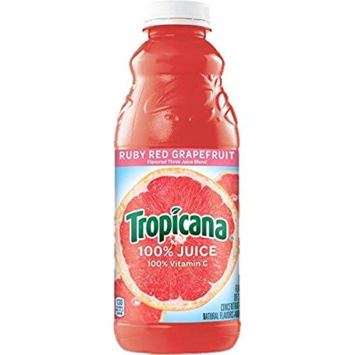 Evaxo Tropicana Ruby Red Grapefruit 32oz Plastic Bottle, 12 Per Case