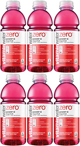 Vitamin Water Zero, Dragonfruit - Power C, 20oz Bottle (Pack of 6, Total of 120 Oz)