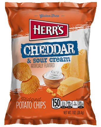 Herr's - Cheddar and Sour Cream Potato Chips, Pack of 42 bags