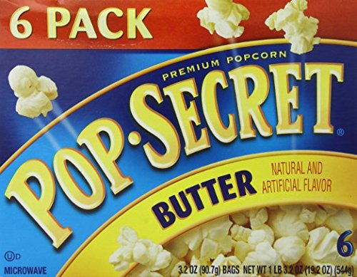 Pop-Secret Popcorn, Butter, 3.2oz, 6-Count Package of 2 boxes with 6 bags each box Butter 3.2 Ounce (Pack of 12)
