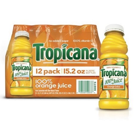 Tropicana, Orange Juice, 15.2 Oz.  12 Pack