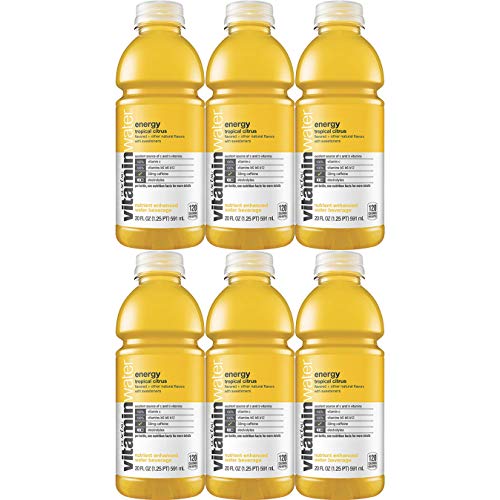 Vitamin Water Energy - Tropical Citrus, 20 Fl Oz Bottle (Pack of 6, Total of 120 Fl Oz)