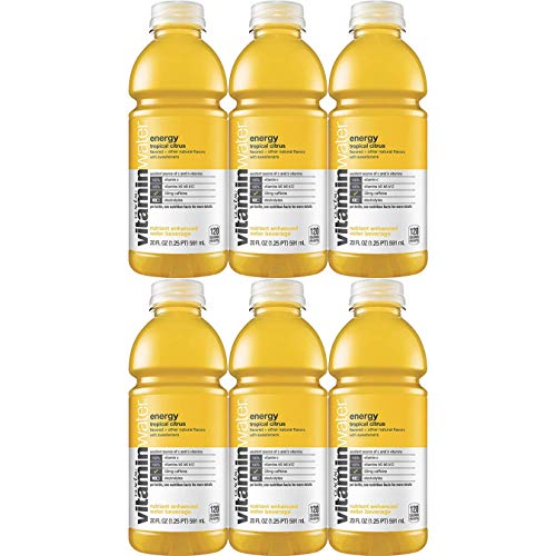 Vitamin Water Energy Tropical Citrus - Shine, 20 Oz Bottle (Pack of 6, Total of 120 Oz)
