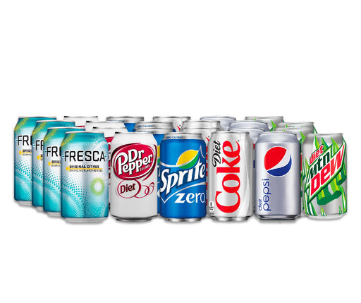 Soda Variety Pack - Assortment Popular Flavors - Home, Office or Party Refrigerator Restock Pack - By MaxPax (Diet Soda Variety, 24 Pack) Diet Soda Variety 12 Fl Oz (Pack of 24)
