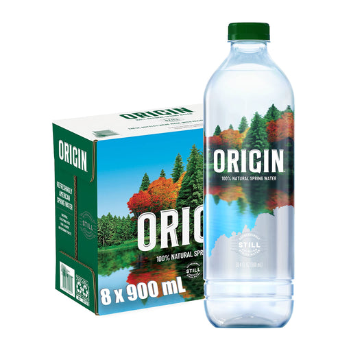 ORIGIN, 100% Natural Spring Water, 900 mL, Recycled Plastic Bottle, 8 Pack Unflavored-8 Pack 30.4 Fl Oz (Pack of 8)