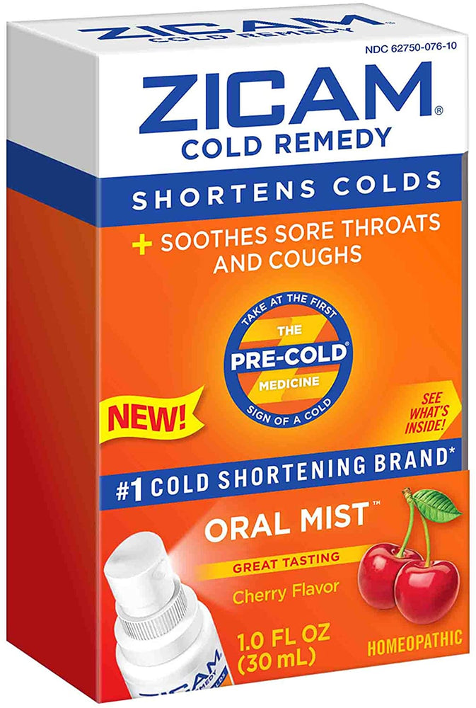 Zicam Cold Remedy Oral Mist, Cherry Flavor, 1 Ounce Soothes Sore Throats and Coughs
