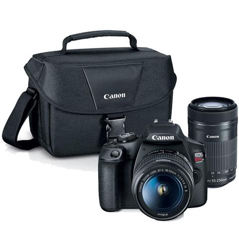 Canon Eos Rebel T7 24.1MP DSLR Camera + 18-55mm + 55-250mm Is STM Lens + Canon 100ES Camera Case