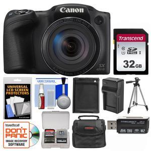 Canon PowerShot SX420 Is Wi-Fi Digital Camera (Black) with 32GB Card + Case + Battery & Charger + Tripod + Kit