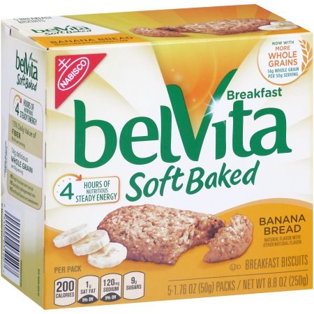 belVita Soft Baked Breakfast Biscuits, Banana Bread, 5 Count Box, 8.8 Ounce (Pack of 4)