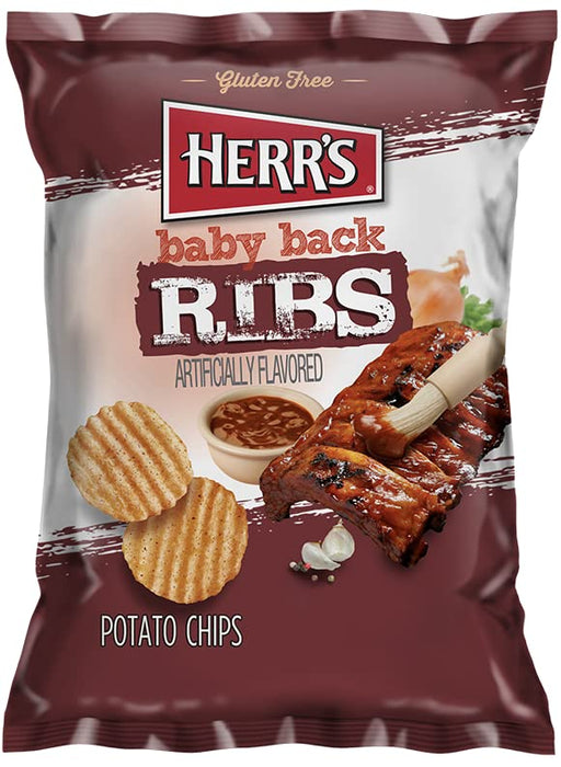 herrs Herr's Baby Back Ribs Potato Chips 1 Oz. (Pack of 7)