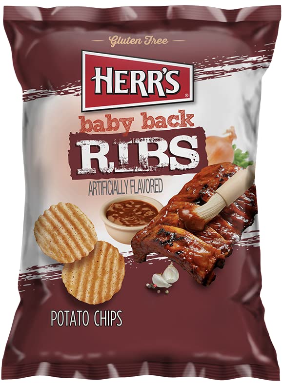 herrs Herr's Baby Back Ribs Potato Chips 1 Oz. (Pack of 7)