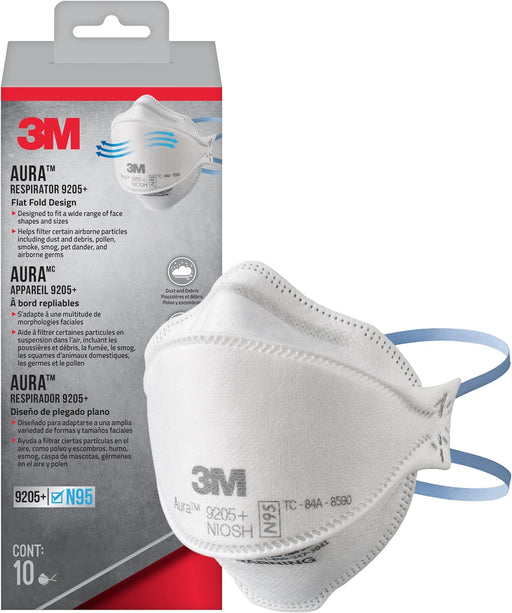  3M Aura Particulate Respirator 9205+ N95, Lightweight