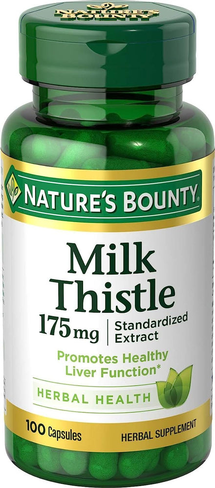 Nature's Bounty Milk Thistle, Herbal Health Supplement, Supports Liver Health, 175mg, 100 Softgels
