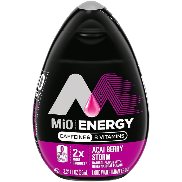 MiO Energy Acai Berry Storm Naturally Flavored Liquid Water Enhancer, 3.24 Fl Oz (Pack of 8)