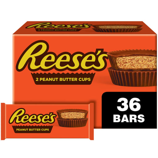 REESE'S Milk Chocolate Peanut Butter Cups, Christmas Candy Packs, 1.5 oz (36 Count)