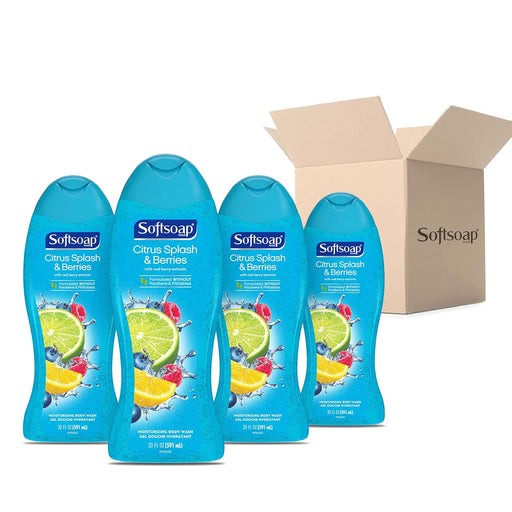 Softsoap Moisturizing Body Wash, Citrus Splash & Berries, 591 mL (Pack of 4)
