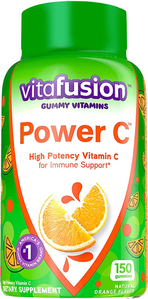 Vitafusion Power C Vitamin C Gummies for Immune Support, Orange Flavored, 282 mg Vitamin C, America’s Number 1 Gummy Vitamin Brand, 50 Day Supply, 150 Count