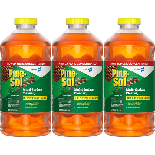 Pine-Sol Multi-Surface Cleaner, CloroxPro, 2x Concentrated Formula, All-Purpose Cleaner, Original Pine, 80 Fl Oz, Pack of 3