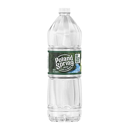 Poland Spring 100% Natural Spring Water, 1 Liter Plastic Bottles (1 Liter, 72 Pack)