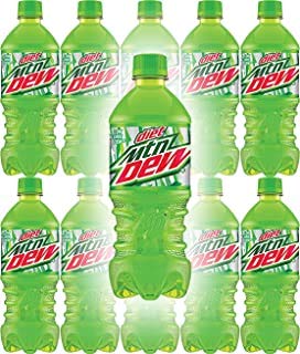 Diet Mountain Dew (MTN) 20 oz Soda Bottles (Pack of 10, Total of 200 FL OZ) Mountain dew 20 Fl Oz (Pack of 16)
