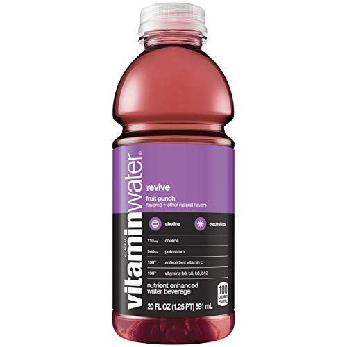 vitaminwater revive electrolyte enhanced water w vitamins, fruit punch drink, 20 fl oz