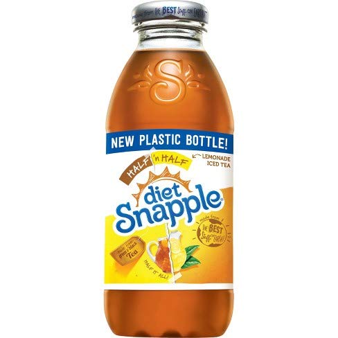 Snapple All Natural Fruit Flavored Teas and Juices, 16 oz Plastic Bottles (Diet Half 'n Half Lemonade Iced Tea, Pack of 12)