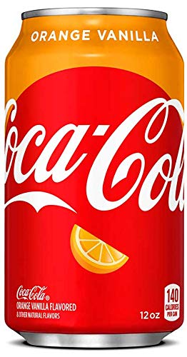 Orange Vanilla Coke Coca-Cola Soda Drink, 12oz Can (Pack of 18, Total of 216 Fl OZ)