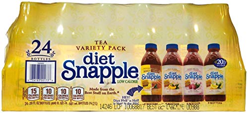 Snapple Diet Iced Tea, Variety Pack, 20 Oz, 24 ct - PACK OF 4