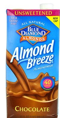 Blue Diamond Almond Breeze Unsweetened Almond Milk, Chocolate 32 fl oz (Pack of 6)
