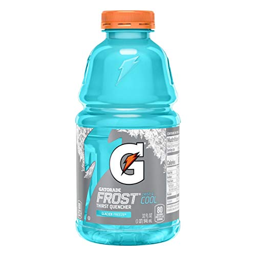 Gatorade Frost Glacier Freeze, Light Blue, Thirst Quencher Sports Drink, 32oz Bottle (Pack of 8, Total of 256 Oz)