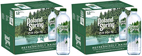 Poland Spring Origin, 100% Natural Spring Water, 900mL Recycled Plastic Bottle (12 Pack), 30.4 Fl Oz (Pack of 12) (Two Pack)