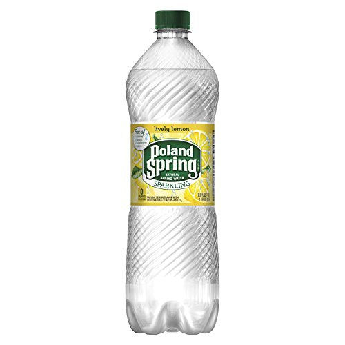 Sparkling Poland Spring Brand Natural Spring Water, Lively Lemon, 33.8-Ounce Plastic Bottle (Single Bottle)