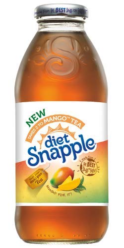 Snapple All Natural Fruit Flavored Teas and Juices, 16 oz Plastic Bottles (Diet Mango Tea, Pack of 6)