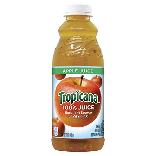 Evaxo Tropicana Apple Juice 32oz Plastic Bottle, 12 Per Case