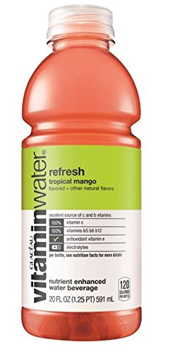 Vitamin Water Refresh Tropical Mango, 20 Ounce (24 Bottles) 20 Fl Oz (Pack of 24)