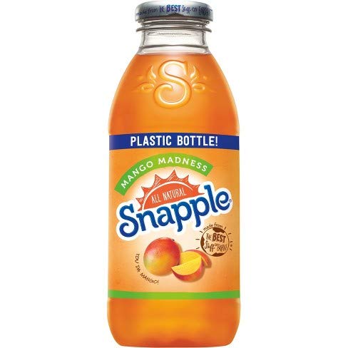 Snapple All Natural Fruit Flavored Teas and Juices, 16 oz Plastic Bottles (Mango Madness, Pack of 6)
