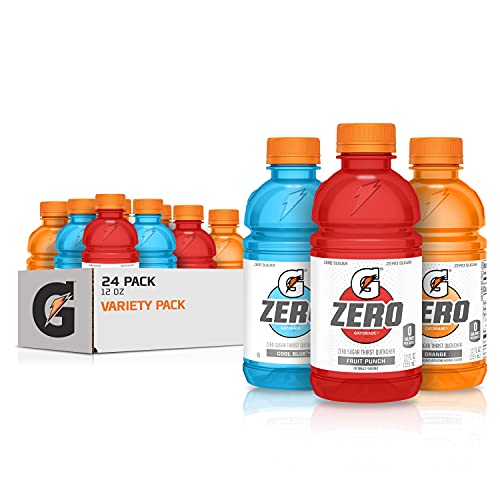 Gatorade G Zero Thirst Quencher, Fruit Punch Variety Pack, 12oz Bottles (24 Pack)