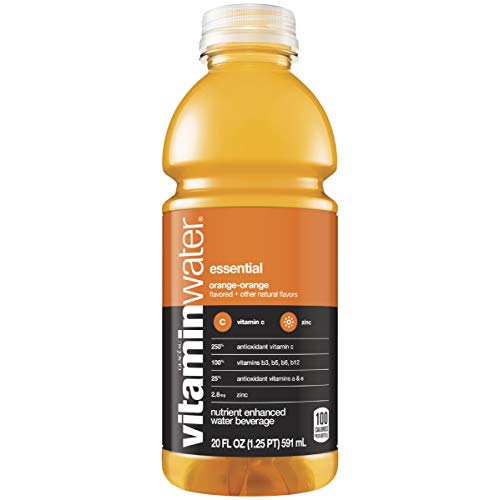 vitaminwater essential electrolyte enhanced water w vitamins, orange-orange drink, 20 fl oz