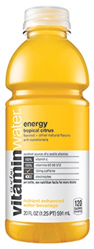 Glaceau Vitamin Water Energy Tropical Citrus, 20 Ounce (12 Bottles)