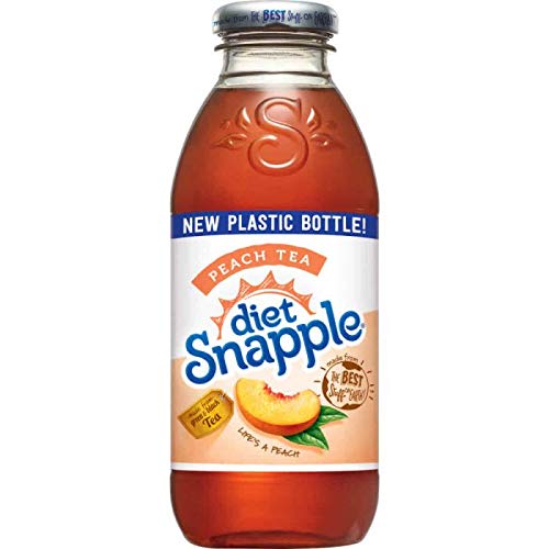 Snapple All Natural Fruit Flavored Teas and Juices, 16 oz Plastic Bottles (Diet Peach Tea, Pack of 6)