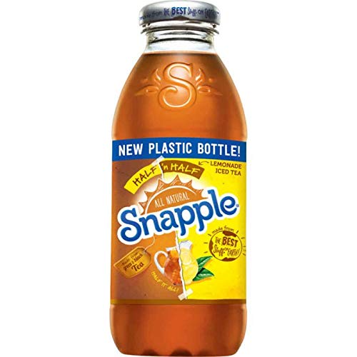 Snapple All Natural Fruit Flavored Teas and Juices, 16 oz Plastic Bottles (Half 'n Half Lemonade Iced Tea, Pack of 12)
