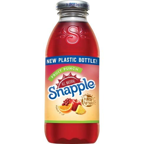 Snapple All Natural Fruit Flavored Teas and Juices, 16 oz Plastic Bottles (Fruit Punch, Pack of 6) 16 Fl Oz (Pack of 6)