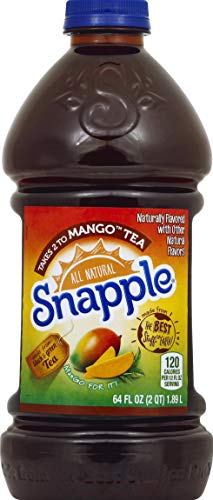 SNAPPLE MANGO LIQUID PREPARED TEA GLASS BOTTLE 64 OZ - 0076183003971