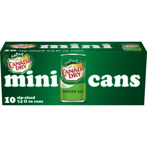 Canada Dry Ginger Ale Mini-Cans Soda Drink - 10 Pack (7.5 oz)