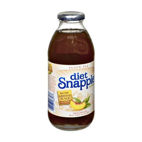 Diet Snapple Ice Tea - Peach 16 Oz All Natural Flavor Real Brewed (Pack of 6)