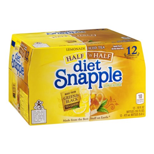 Snapple Diet Half 'n Half Tea, 16 Ounce (12 Bottles)