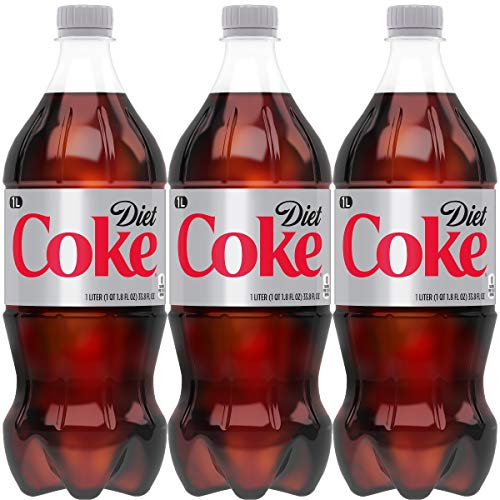 Diet Coke Soda Soft Drink 1 Liter (Pack of 3, Total of 101.44 Fl Oz)