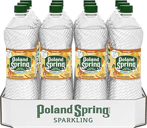 Poland Spring Sparkling Water, Orange 33.8-ounce plastic bottles, 12 Count